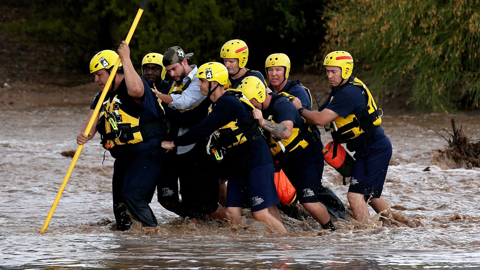 Storm dumps over 2 inches on Tucson's west side, 2 swift water rescues